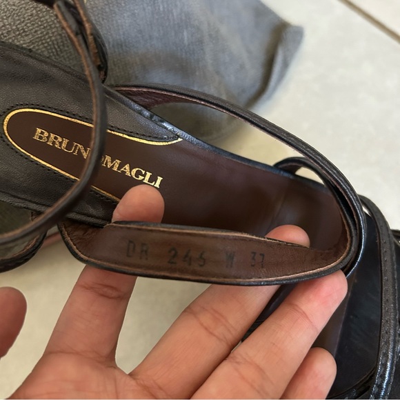 Bruno Magli Black Leather Sandals - Picture 3 of 8